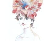 Original Watercolor Painting 13x19 artwork woman fashion illustration home wall decor wall art contemporary modern love fine art portrait