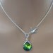 Peacock Aqua Sphinx and Sparrow sterling silver necklace
