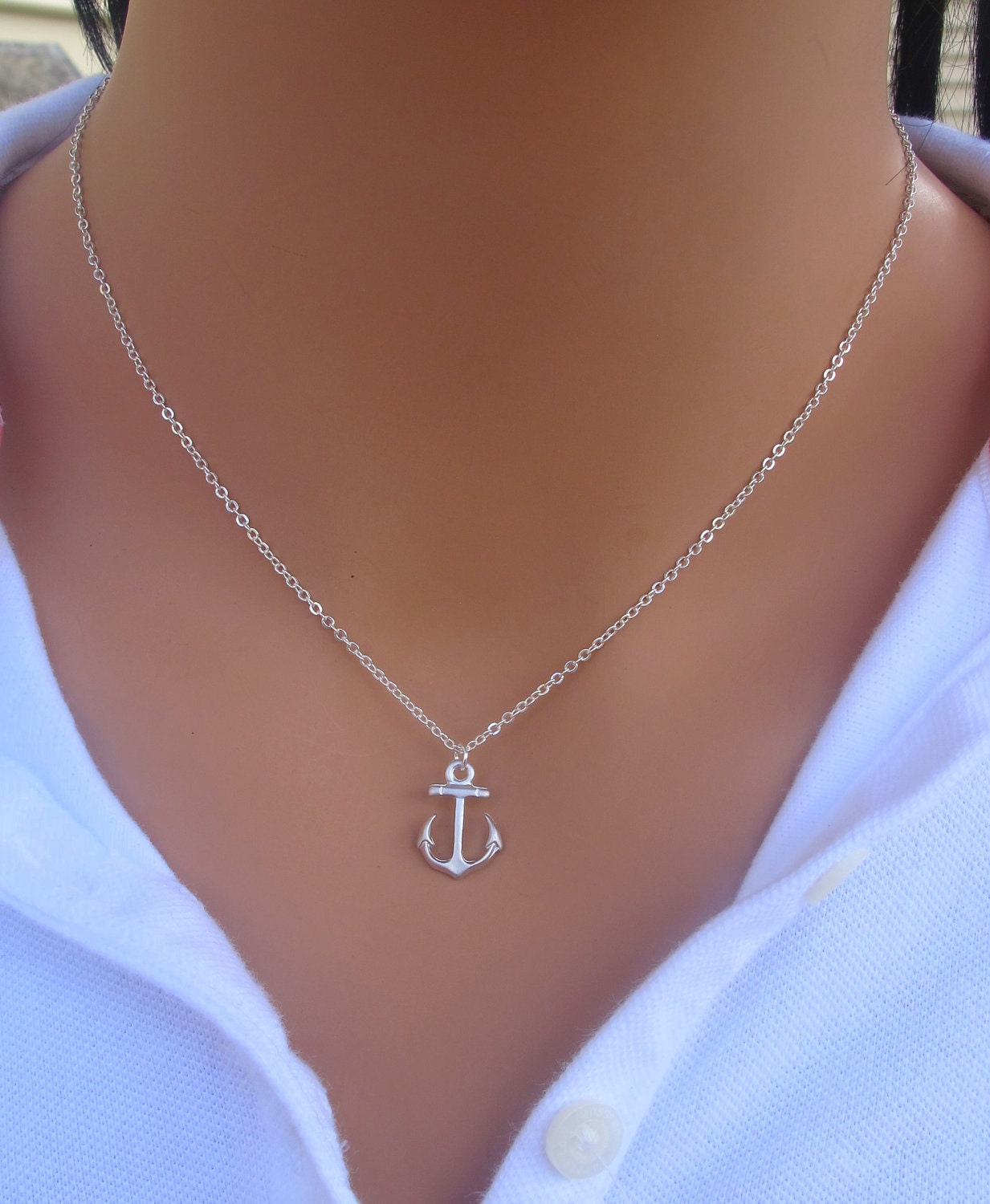 Silver Anchor necklace.