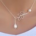 Branch and Pearl necklace in STERLING SILVER. Bridal. Wedding. Bridesmaids Gift.