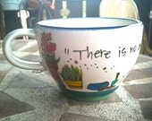 William Shakespeare "There is no ancient gentlemen but gardeners" literary quote mug with hand-painted pots and plants