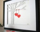 Original Wedding Lyric Tree Anniversary Gift. Celebrate Your Wedding Vows or First Dance Song