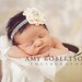 VINTAGE GLAM Silver Shimmer Band in Any Size with Gorgeous Vintage Ivory Satin Rosette with Crystal and Pearl Vintage Center