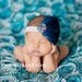 OCEAN SAPPHIRE Luxe Feather Fascinator Headband on Platinum Headband - All Sizes Available - Limited Edition