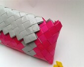 origami ,bridesmaid clutch bag,candy wrapper purse,pink and grey clutch