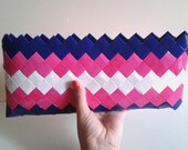 Bags and Purse.Clutch.Dark Blue and Deep Pink Clutch.Candy Wrapper Purse