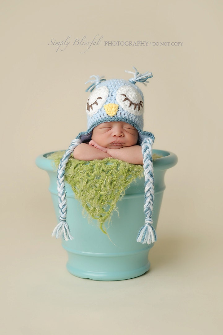 Sleepy Owl Earflap Hat FREE SHIPPING