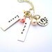 Personalized Necklace, Hand Stamped Jewelry, Metal Work, Charm Necklace, Baby Feet Jewelry - Twin Laura and Emma