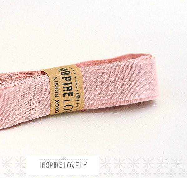 Vintage inspired Seam Binding ribbon xoxo- Vintage Pink