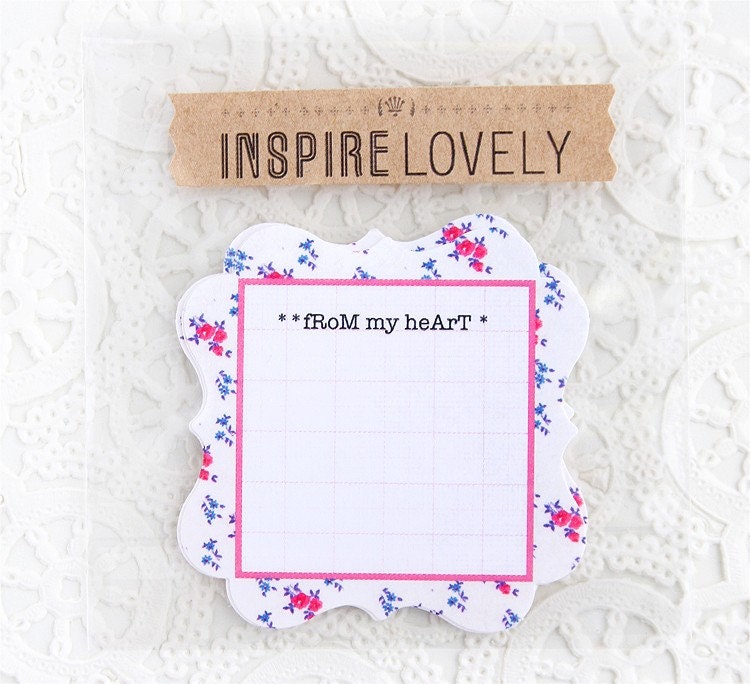 Vintage Floral Paper Journaling Tag - From My Heart