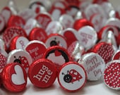 INSTANT DOWNLOAD Ladybug Love Bug Printable Valentine Party Favor Kisses Labels PDF File