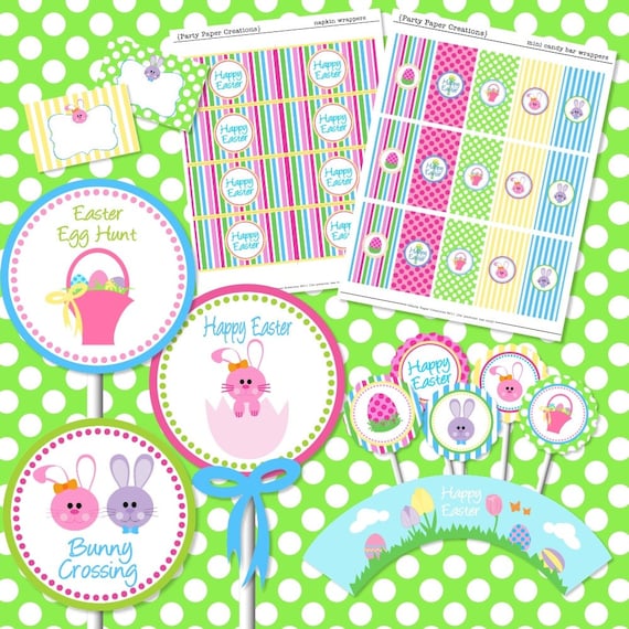 INSTANT DOWNLOAD Happy Easter Egg Hunt Party Decor Digital File Printable's Il_570xn