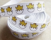 Adorable yellow baby chicks hatching from an egg 3/8" grosgrain ribbon Il_170x135