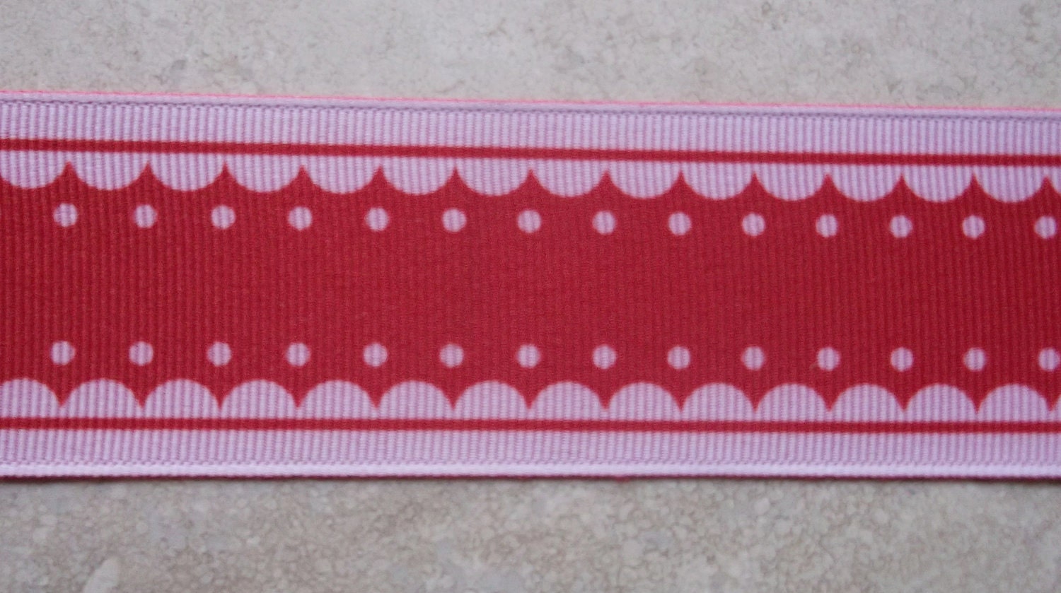 Raspberry pink scallops on pretty pink 1 1/2" grosgrain - valentines Il_170x135