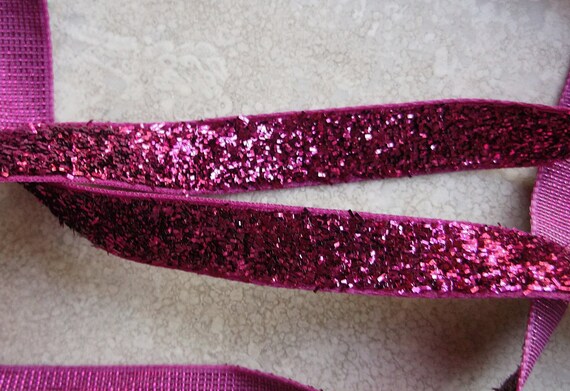 Hot pink 3/8" glitter grosgrain ribbon Christmas Il_570xn