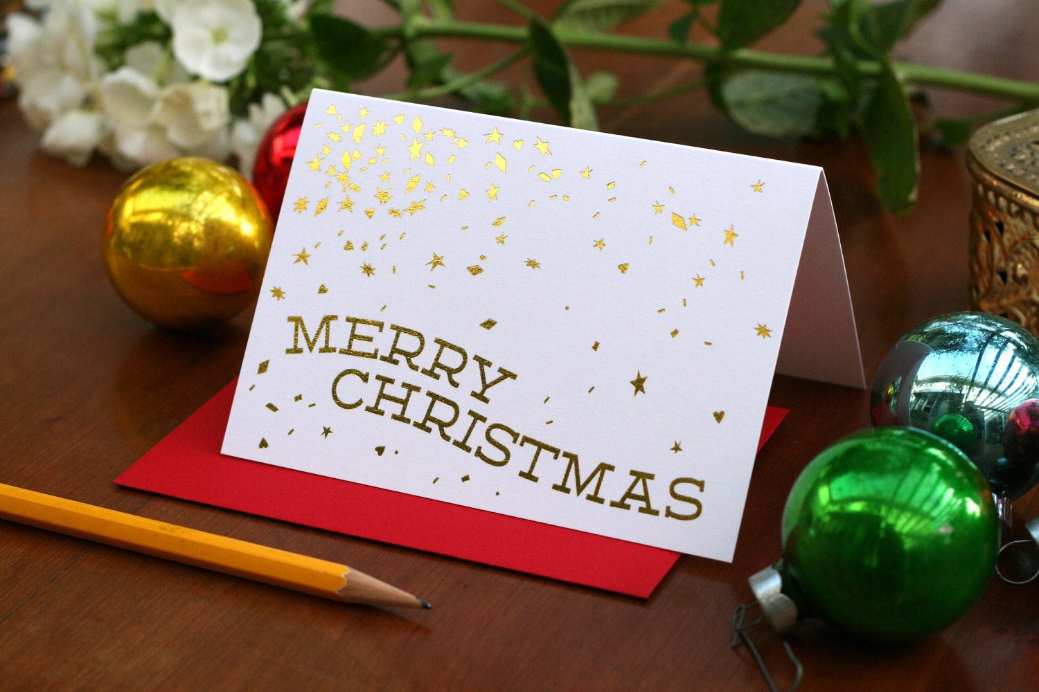 Merry Christmas / Gold Foiled Card