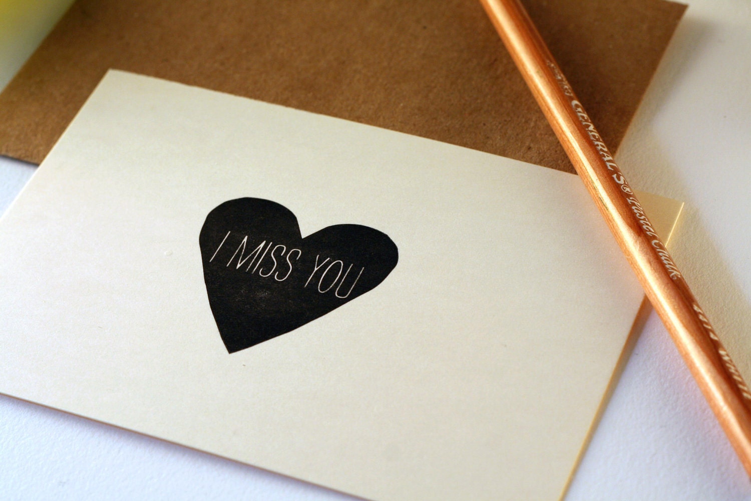I Miss You / Letterpress Printed Notecard