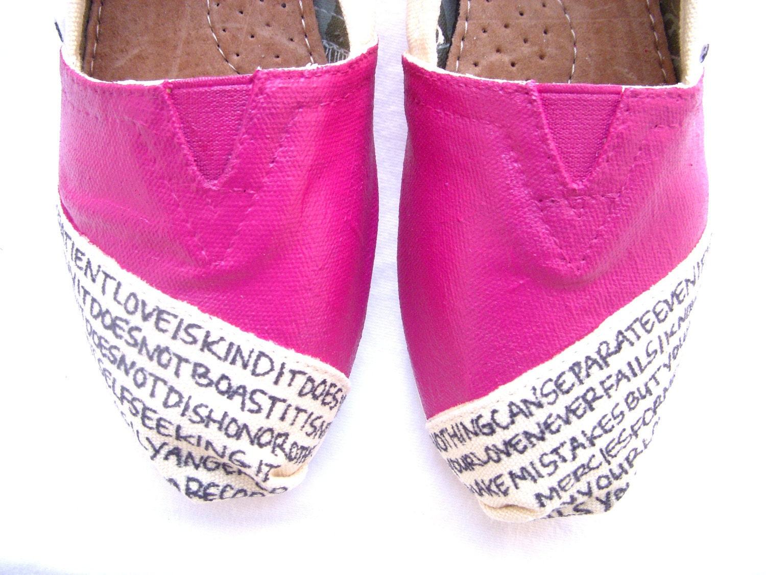 The Ellie - Fuscia and Cream Custom TOMS