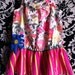 sample sale- FREE shipping on second item OoAK baby girl upcycled floral and stripe dress 18-24 months