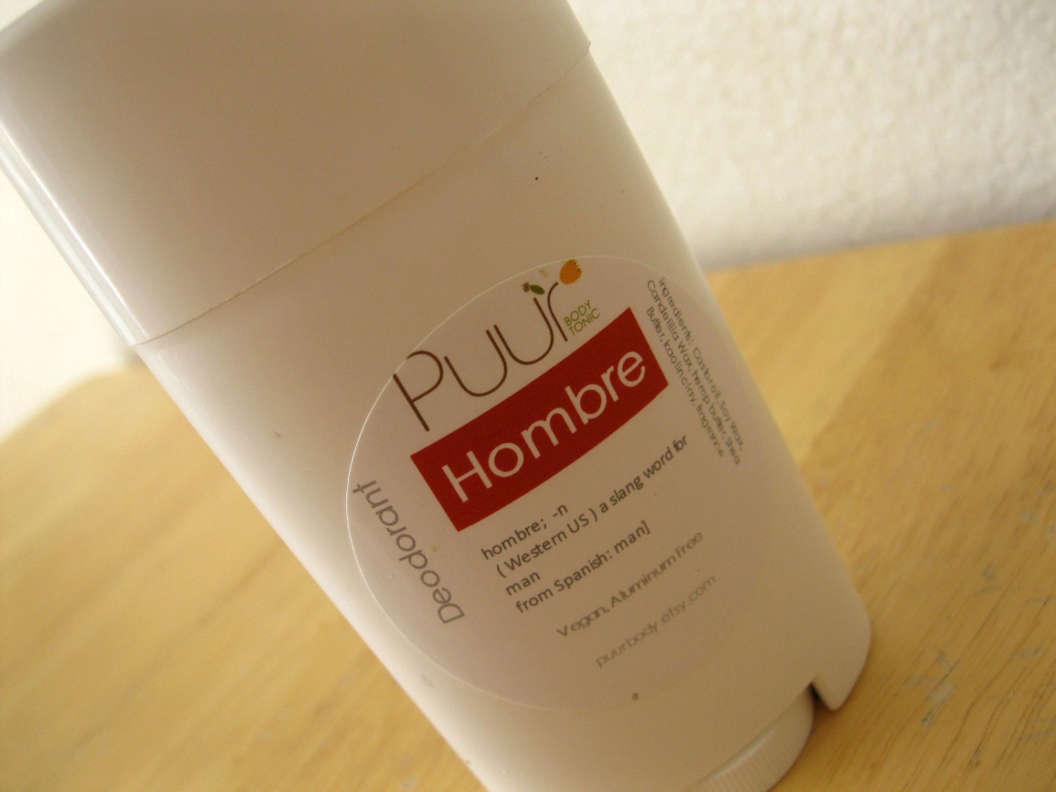 VEGAN Mens Deodorant - Hombre - Natural Deodorant with Shea Butter - 2.5 oz