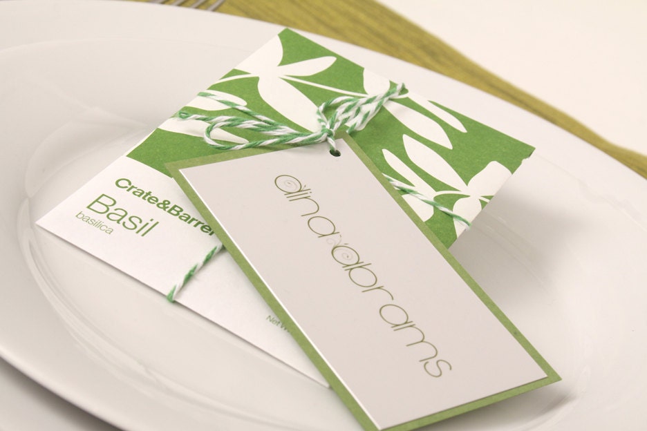Wedding Place Card Tag - Garden Seating Card - Escort Card with Metallic Backing
