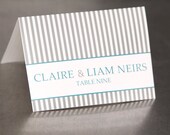 Wedding Place Cards  - Stripe Pattern  - Escort Cards Custom Designed