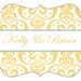 Custom Wedding Stickers - Ornate Damask  - Guest Bag Labels - Candy Bar Stickers - Envelope Seals Custom Designed