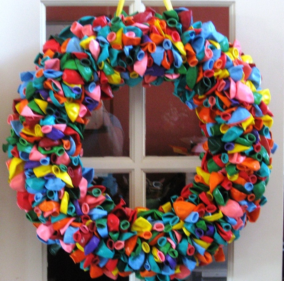 Rainbow Birthday Balloon Wreath