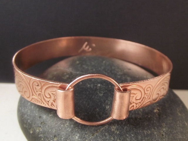 Copper Bangle /Copper Bracelet /Copper Jewelry /Artisan Designer Jewelry Fashion Mixed Metal B- 452