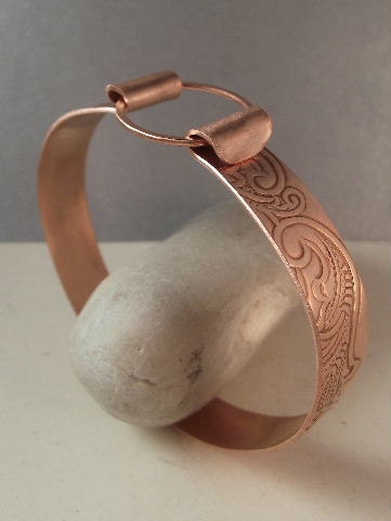 Copper Bangle /Copper Bracelet /Copper Jewelry /Artisan Designer Jewelry Fashion Mixed Metal B- 452
