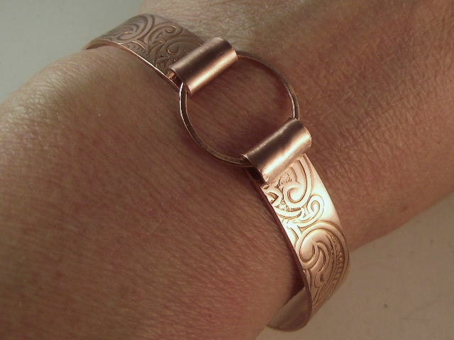 Copper Bangle /Copper Bracelet /Copper Jewelry /Artisan Designer Jewelry Fashion Mixed Metal B- 452