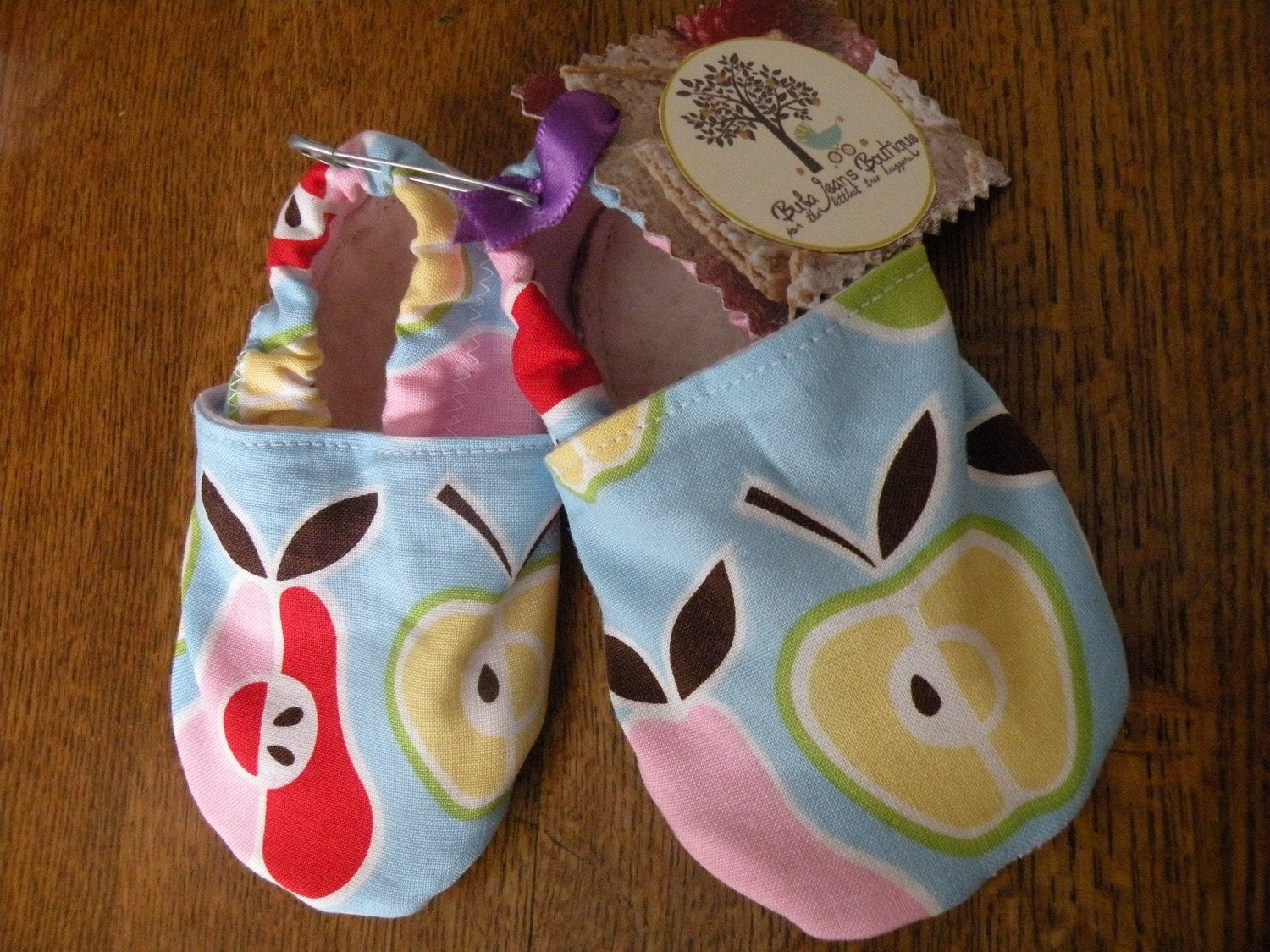 Apple & Pears Leather Soled Baby Slipper Shoes