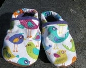 Spring TWEET Owl Bird Baby / Toddler Leather Soled Shoes