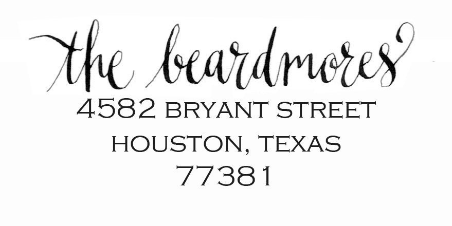 Return Address Rubber Stamp - Hand Calligraphy - 3" x 1.5"