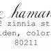 Return Address Rubber Stamp - Hand Calligraphy - 3" x 1.5"
