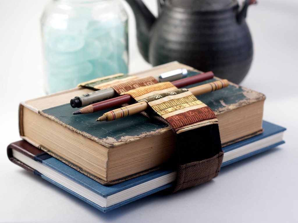 Adjustable Bandolier / replace your pencil case / earth tone ruler