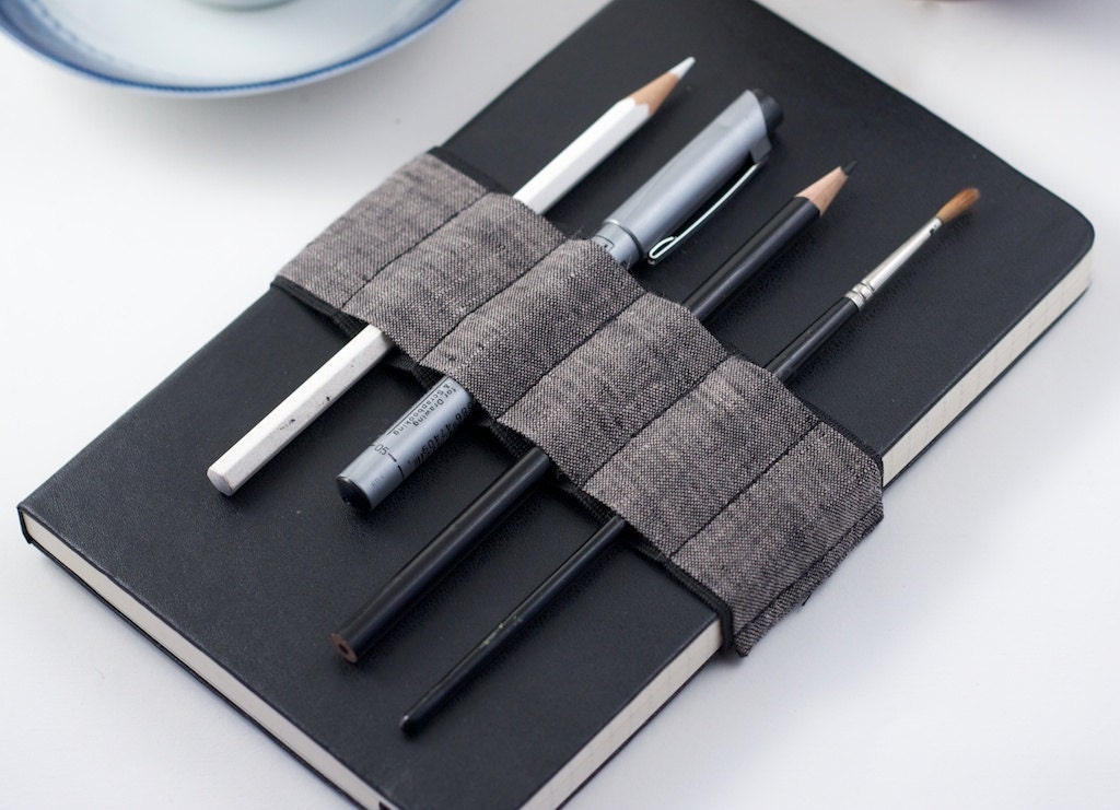 Journal Bandolier / replace that pencil case / Dark Linen