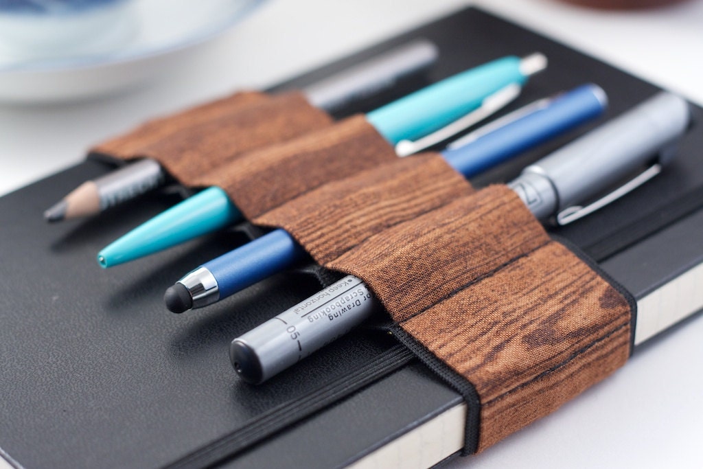 Alt Pencil Case / Journal Bandolier  / wood grain