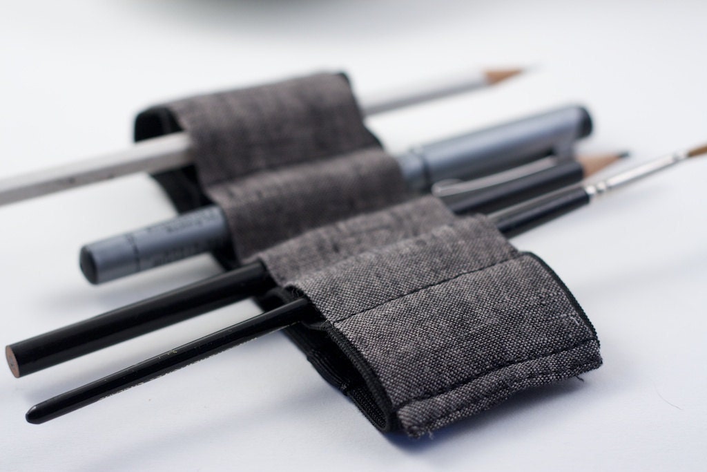 Journal Bandolier / replace that pencil case / Dark Linen