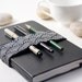 Journal Bandolier / pencil case alternative / Zen Garden Navy