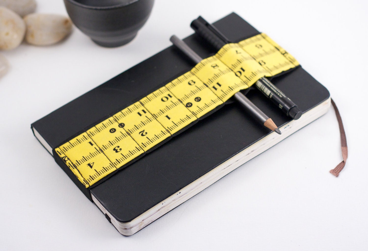 Large Journal Bandolier / Travel light, Draw often / Yellow Inches