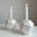Polyhedron Candlesticks, Mother of Pearl Origami, Set of 2