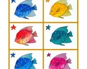 Fish Illustration Print Drawing Watercolour Painting Ink And Watercolour Stylised Folk Art Multicoloured Marine Art Ocean