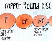 Copper Round Disc - Add One to your Custom Necklace or Bracelet - Extra Disc - Listing for One