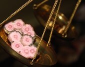 Pretty in Pink OOAK 14k and Rhodocrosite Cross Section Earrings