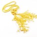 Beads crochet rope necklace -lariat with yellow aragonite beads, seed beads jewellery, beadwork lariat