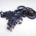 SUMMER SALE Blue denim beads crochet rope necklace lariat  belt with sodalite beads- beaded jewelry- blue jewelry- beadwork