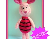 Pattern, Crochet Pattern, Amigurumi Pattern, PDF Amigurumi Piglet Crochet Pattern, Winnie the Pooh, tutorial