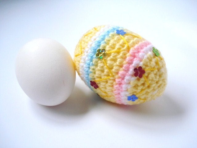 Crochet Amigurumi Style Easter Egg - Pastel Yellow