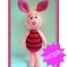 Pattern, Crochet Pattern, Amigurumi Pattern, PDF Amigurumi Piglet Crochet Pattern, Winnie the Pooh, tutorial